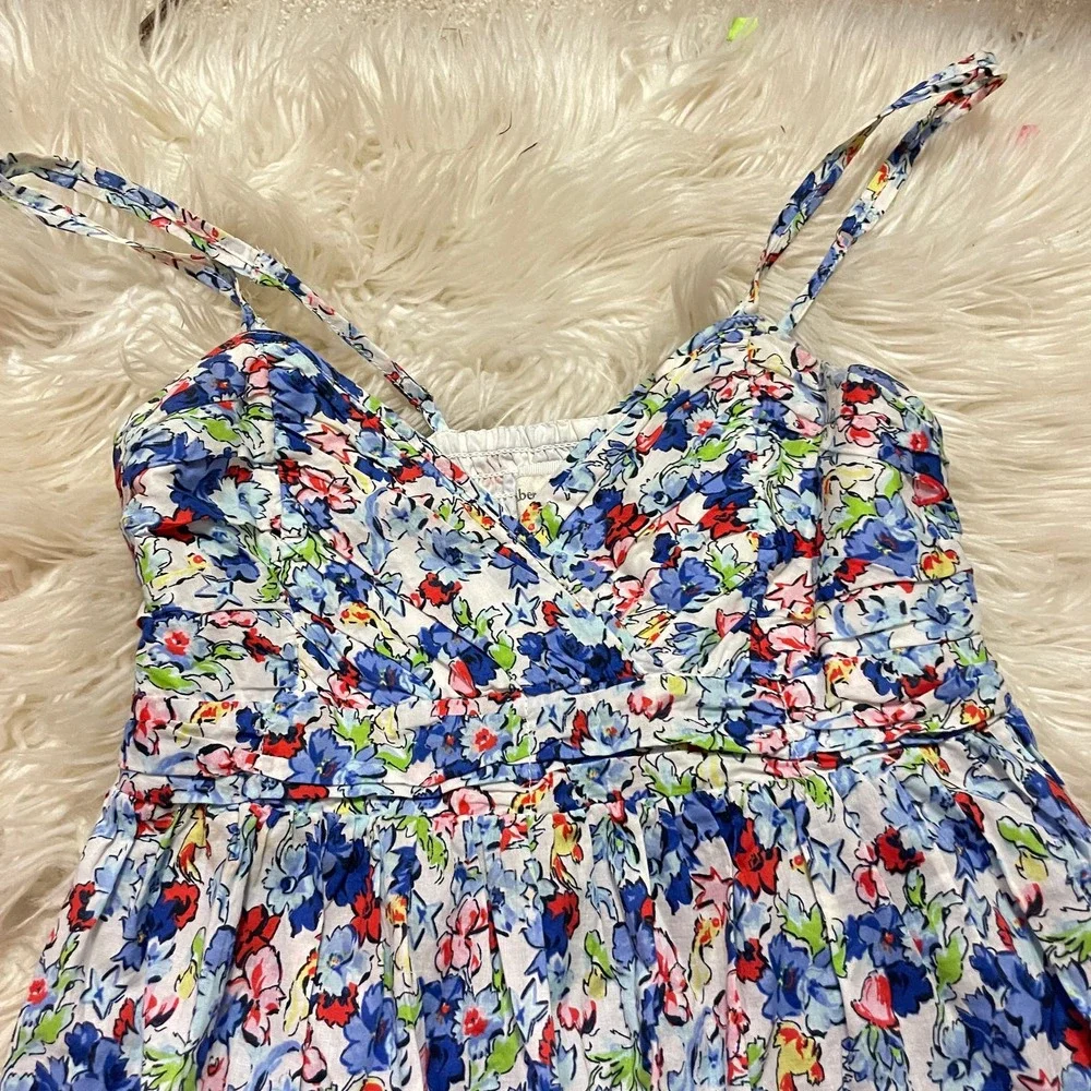 Abercrombie & Fitch Watercolor Floral & Tulle Thin Strap Summer Dress Size Small - Picture 9 of 12
